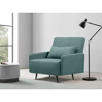 Schlafsofa ANDAS "Linnea" Sofas Gr. B/H/T: 87,2cm x 88cm x 89cm, Webstoff fein, blau (petrol) Daybed mit aufklappbarer Liegefläche