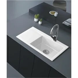 Sapho Avoria rechts Keramikspüle Weiß + Handbetätigung 860 x 510 mm