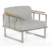 SonnenPartner Sessel Lotus Edelstahl/Teakholz inkl. Ki ssen SonnenPartner