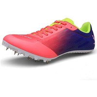 FJJLOVE Unisex-Spur- Und Feldschuhe Cricket Schuhe Professionelle 7 Nägel Spikes Laufende Schuhe Für Den Wettbewerb,Rosa,34