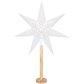 STAR TRADING Star Trading, LED Stern Weihnachtsstern Elice - stehend - 7-zackig - D: 60cm H: 85cm - inkl. E14 Fassung u. Kabel - wei√ü/natur