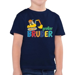 Shirtracer T-Shirt Großer Bruder Bagger Großer Bruder blau 128 (7/8 Jahre)