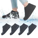 Yqhugbc 4 Paare Schuhüberzieher, Schuhüberzieher Wasserdicht, Schuh Überzieher Rutschfeste, Latex Überschuhe, Unisex Wasserdichte Überschuhe, für Regen, Schneetag, Wüstenstrand, Schlammige Straßen