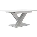 Mirjan24 Esstisch, Weiß, Grau, Holzwerkstoff, Rechteckig,Rechteckig, 140x76x80 cm, Esszimmer, Tische, Esstische