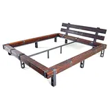 CHYRKA Massivholzbett Massivholzbett LL LEMBERG Balkenbett Doppelbett Loft Vintage Industrie braun 120 cm x 200 cm