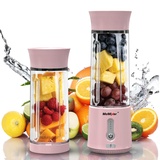 McMixer Smoothie Maker to Go - Tragbarer Mixer mit Dual - Power Motor - Wiederaufladbarer Smoothie Mixer to Go mit Akku - USB Mixer für Smoothies, Säfte und Babynahrung (Rosy)