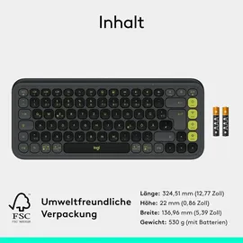 Logitech POP Icon Keys DE Grafit / Grün