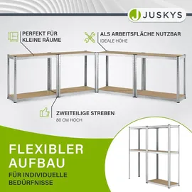Juskys Lagerregal Easy 2er Set - Schwerlastregal 160x80x40 cm 8 Böden - Metall 80x160x40 Freizeit, Heimwerken, Werkstatt
