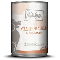 MjAMjAM – ausgewählte Fleischsorten 400g MjAMjAM Hund 6x400g Strauß mit Apfel