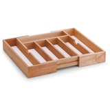 Zeller Besteckkasten Ausziehbar Gummibaum/Melamin 60 cm x 37,5 cm x 32 cm Natur