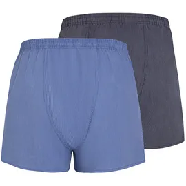 Jockey Everyday Striped Boxershorts Blau/Grau M 2er Pack
