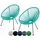 sunnypillow Acapulco Gartenstuhl 2er Set 55 x 70 x 106 cm Türkis blau