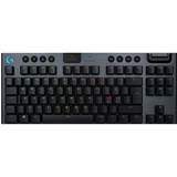 Logitech G915 TKL kabellose mechanische Gaming-Tastatur ohne Ziffernblock, Clicky GL-Tasten-Switch mit flachem Profil, UK QWERTY Layout - Carbon