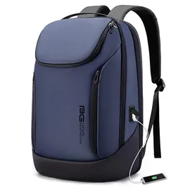 Bange Business Smart Rucksack, wasserdicht, passend für 39,6 cm (15,6 Zoll) Laptop-Rucksack mit USB-Ladeanschluss, langlebiger Reiserucksack (blau (drei Taschen), blau, L