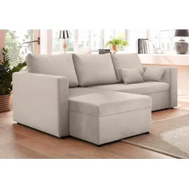 Home Affaire Ecksofa »Pur L-Form«, wahlweise mit Bettfunktion beige