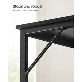 VASAGLE Schreibtisch schwarz rechteckig, 4-Fuß-Gestell schwarz 100,0 x 50,0 cm