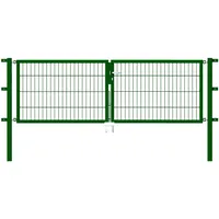 GAH Alberts Metallzaun Doppeltor für Doppelstabmatte Grün z. Einbetonieren 80 cm x 250 cm