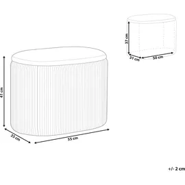 Beliani Pouf mit Stauraum Stoff 55 x 41 x 35 cm Hellgrau