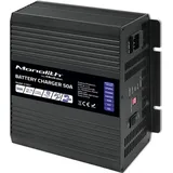 Qoltec intelligente professionelle Monolith-Ladegerät für LiFePO4-, AGM-, GEL- SLA-Batterien 50 A, 12 V)
