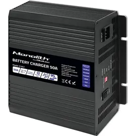 Qoltec intelligente professionelle Monolith-Ladegerät für LiFePO4-, AGM-, GEL- SLA-Batterien 50 A, 12 V)