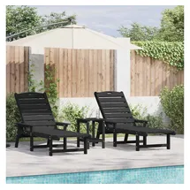 vidaXL Gartenliege 195,5 x 53 x 30 cm Schwarz