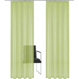 OTTO home Gardine OTTO HOME "XANA" Gr. 1, grün, B:145cm H:145cm, Voile, Polyester, Gardinen, Gardine, Bestseller, einfarbig, 1 bzw. 2 Schals, pflegeleicht, Beststeller