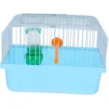 TOGEVAL Reisekäfig für Vögel mit Sitzstange Futterbox geräumiger Vogeltransporter für bequemes Reisen tragbarer Vogelkäfig zufällige Farbe