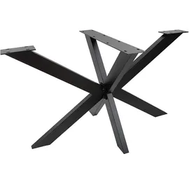 BC-ELEC 407002-b TISCHGESTELL Kreuzgestell Spider aus schwarzem Stahl 150x78x71 Tischkufen Möbelgestell Tischbeine