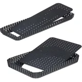 Relaxdays Tarteform 2er Set Rechteckig Anthrazit