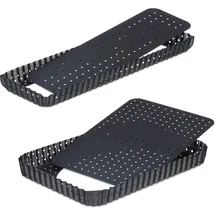 Relaxdays Tarteform 2er Set Rechteckig Anthrazit