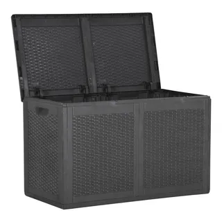 vidaXL Garten-Aufbewahrungsbox 180 L Schwarz PP Rattan