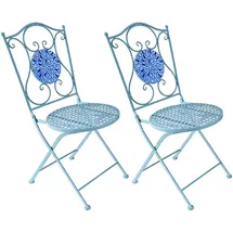 Hti-Living Gartenstuhl 2er-Set Gartenstuhl 39 x 53 x 92,5 cm blau 2 St.