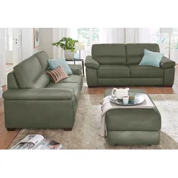 Polstergarnitur CALIA ITALIA "Gaia, hochwertige Garnitur aus 2-Sitzer & 3-Sitzer im edlen Design", grün, Luxus-Microfaser GINEVRA, Luxus-Microfaser Ginevra (100% Polyester), Sitzmöbel-Sets, aus pflegeleichtem Luxus-Microfaser Ginevra Hydro Care