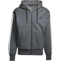 adidas Essentials 3-Streifen Kapuzenjacke Herren dunkelgrau/black S