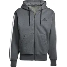 adidas Essentials 3-Streifen Kapuzenjacke Herren dunkelgrau/black S