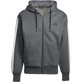 adidas Essentials 3-Streifen Kapuzenjacke Herren dunkelgrau/black S