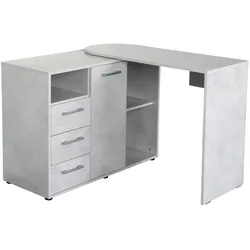 Schreibtisch VOGL MÖBELFABRIK, grau (betongrau), Tische, schwenkbare Tischplatte, platzsparend, Made in Germany