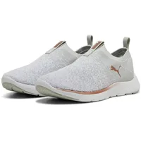 Puma Damen Softride Remi Slip-on Knit Wn's Straßenlaufschuhe, Ash Gray White Rose Gold Metallic, 40.5 EU