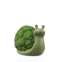 Dekofigur Schnecke Brokkoli Gartendeko für Beet Garten H: 11cm grün