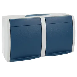 Busch-Jaeger Schuko-Steckdose 2-fach grau/blaugrün 2 St.