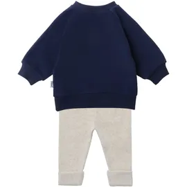 LILIPUT Sweatanzug LILIPUT "Croissant Bonjour", Mädchen, Gr. 98/104, blau (beige, blau), 80% Baumwolle, 20% Polyester, bedruckt, Sportanzüge, bestehend aus Leggings und Sweatshirt