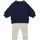 LILIPUT Sweatanzug LILIPUT "Croissant Bonjour", Mädchen, Gr. 98/104, blau (beige, blau), 80% Baumwolle, 20% Polyester, bedruckt, Sportanzüge, bestehend aus Leggings und Sweatshirt