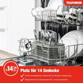 Telefunken GEU6014AI Unterbau-Geschirrspüler (Unterbau, 600 mm, Silber)