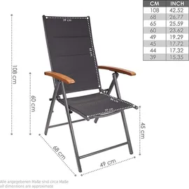 Brubaker Campingstuhl 2er Set Anthrazit