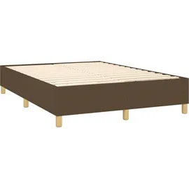 vidaXL Boxspringbett mit Matratze & LED Dunkelbraun 140x200 cm Stoff
