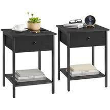 VASAGLE Nachtschrank 2er Set 2 x 40 x 30 cm Schwarz