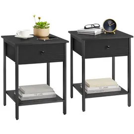 VASAGLE Nachtschrank 2er Set 2 x 40 x 30 cm Schwarz