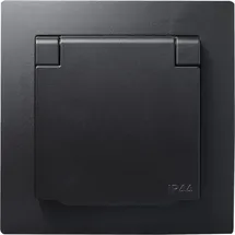 McPower Schuko-Steckdose 250V/16A IP44 Unterputz Schwarz