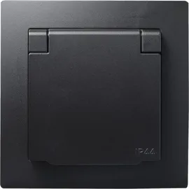 McPower Schuko-Steckdose 250V/16A IP44 Unterputz Schwarz