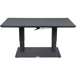 OUTFLEXX Lifttisch, Anthrazit Matt, Aluminium, 150 x 90 cm, Vertikal verstellbar, Langlebig, Robust, Tischplatte aus Glas